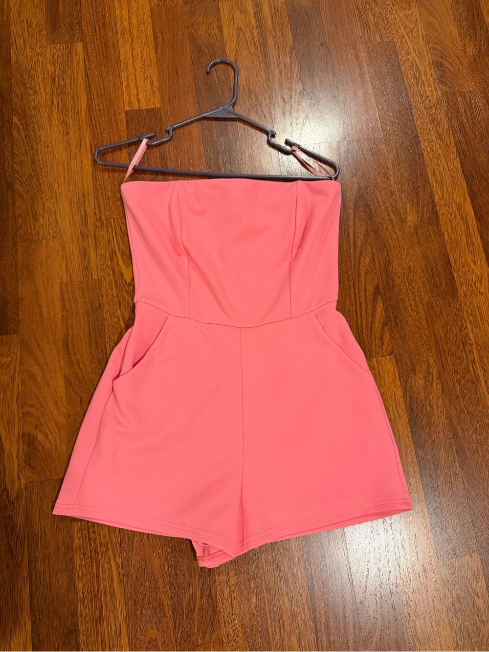 Women’s Pink Strapless Romper One-Piece